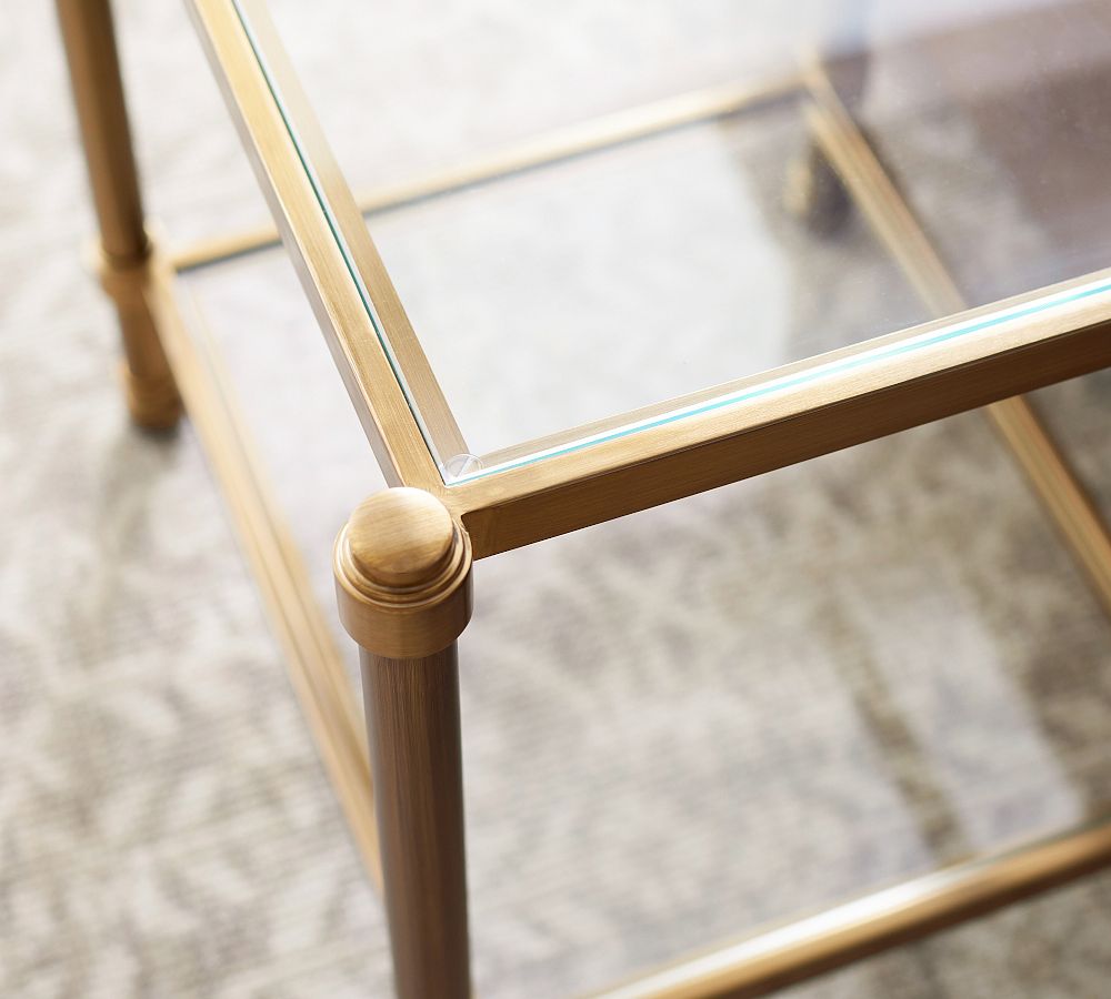 Rectangular Glass Side Table - 18.5