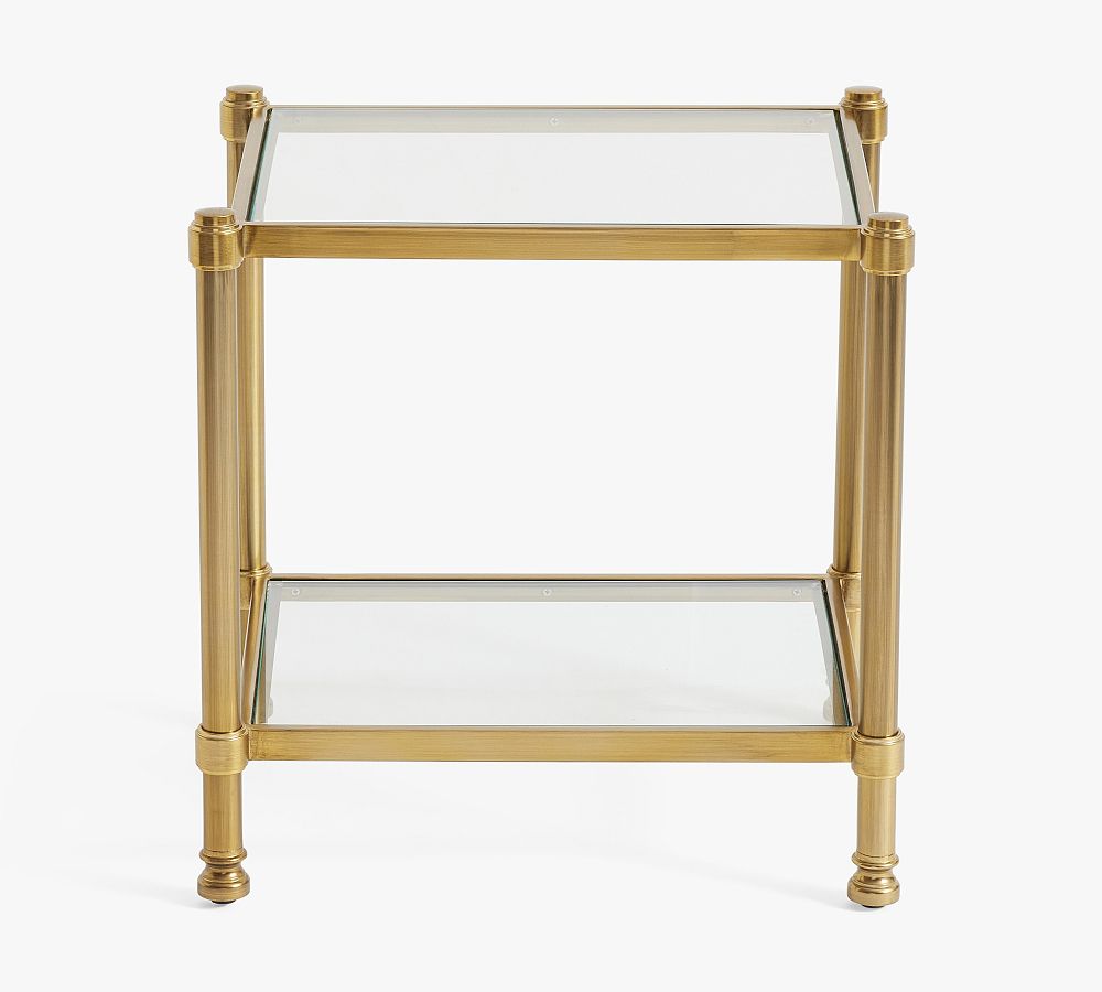 Rectangular Glass Side Table - 18.5