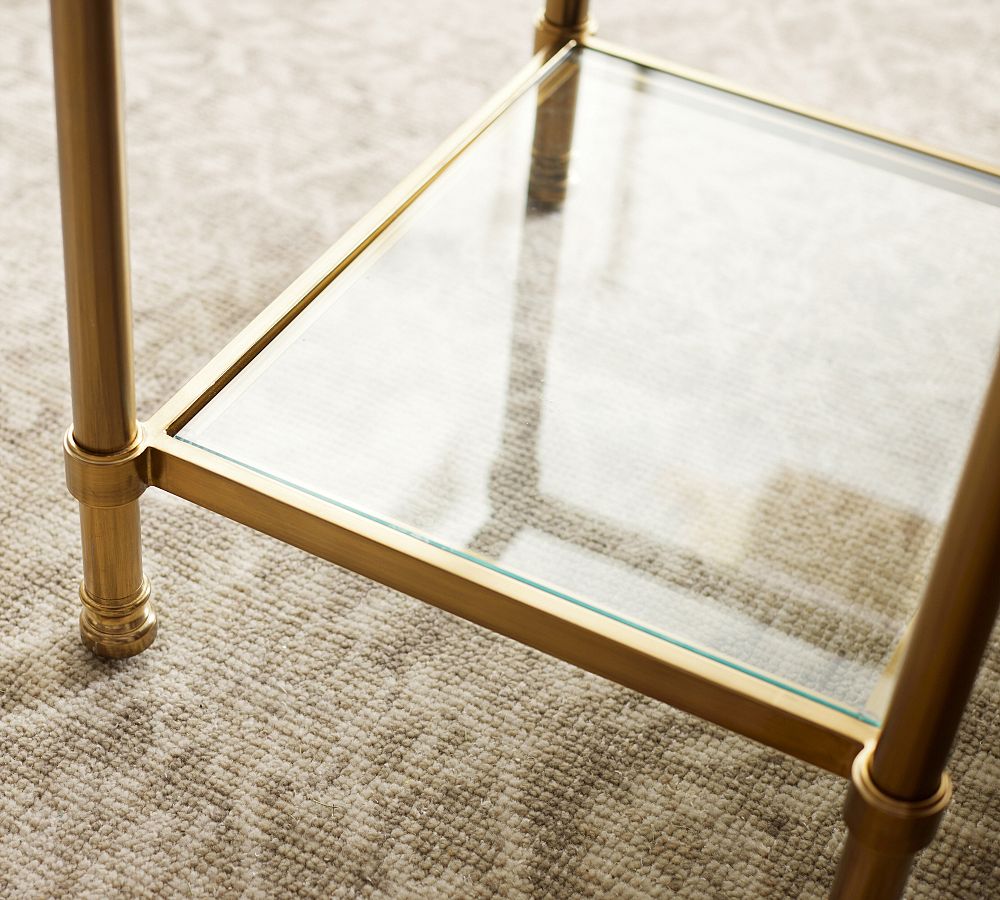 Rectangular Glass Side Table - 18.5